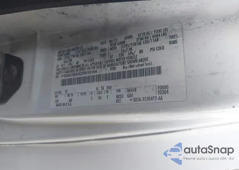 2013 Ford Econoline E350 Super Duty Wagon z USA, uszkodzony, nr VIN 1FBSS3BS0DDB18166